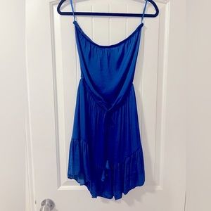 Blue Naked Zebra Strapless Dress in a Medium